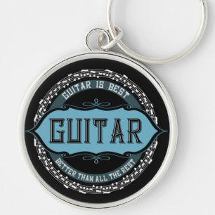 Gitaar muziek notitie cirkel sleutelhanger