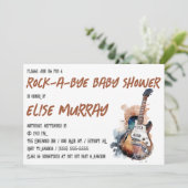 Gitaar, Muziek, Slaap-zachtjes-wieg-babyshower Kaart (Staand voorkant)