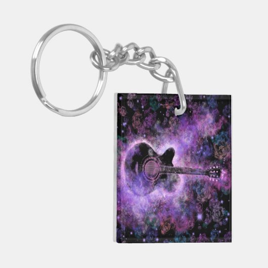 Gitaar Muziek Sleutelhanger (Voorkant Links)