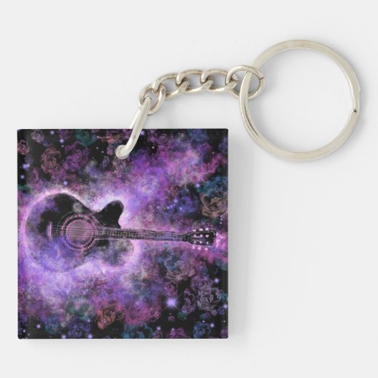 Gitaar Muziek Sleutelhanger (Achterkant)