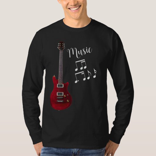 Gitaar Muziek Unisex T-shirt met lange mouwen (Voorkant)