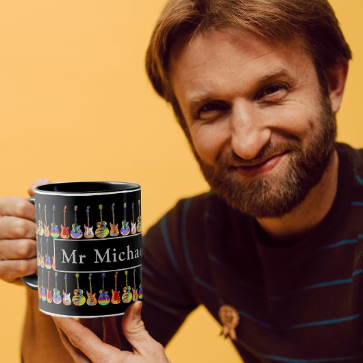 gitaar muziekdocent gepersonaliseerd mok