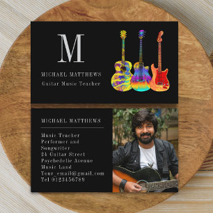 Gitaar Muziekinstructrice Professionele Muzikant F Visitekaartje