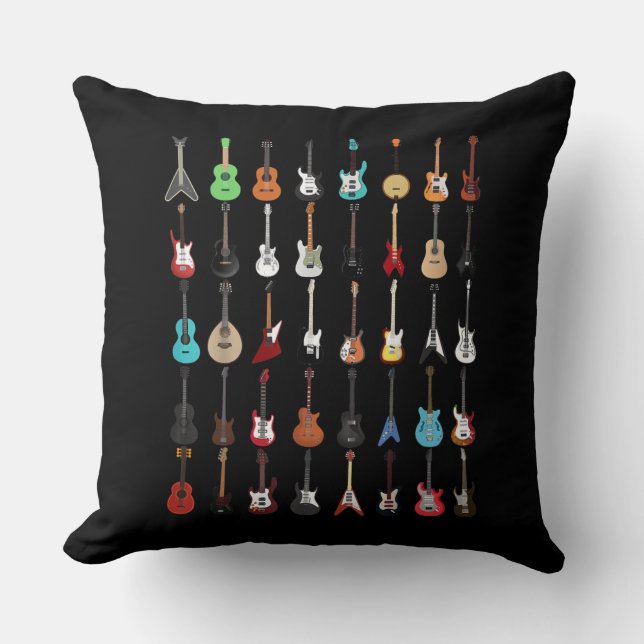 Gitaar Muziekinstrument Rock and Roll Kussen (Voorkant)