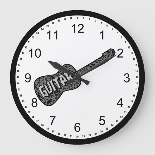Gitaar Muzieknoden Tekst Grote Klok (Voorkant)