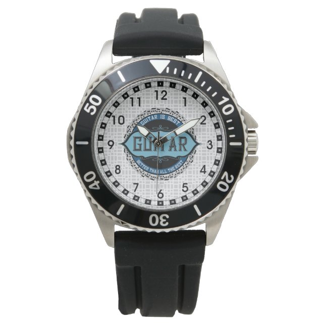 Gitaar Muzieknote Cirkel Horloge (Voorkant)