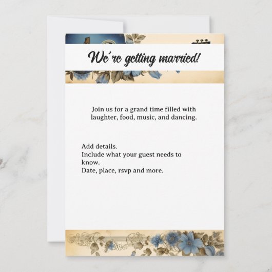 Gitaar Muzieknoten Kaart (Achterkant)