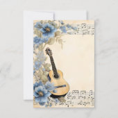 Gitaar Muzieknoten RSVP Kaartje (Voorkant)