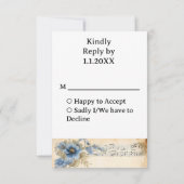 Gitaar Muzieknoten RSVP Kaartje (Achterkant)