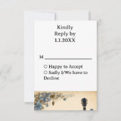 Gitaar Muzieknoten RSVP Kaartje (Achterkant)