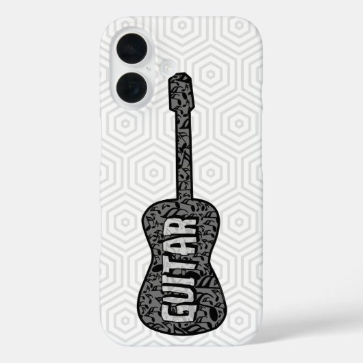 Gitaar Muzieknoten Tekst Case-Mate iPhone Case (Achterkant)