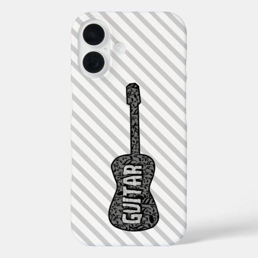 Gitaar Muzieknoten Tekst Case-Mate iPhone Case (Achterkant)