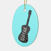 Gitaar Muzieknoten Tekst Keramisch Ornament (Links)