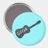 Gitaar Muzieknoten Tekst Magneet (Voorkant / Achterkant)