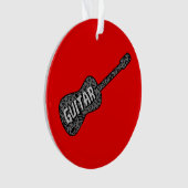 Gitaar Muzieknoten Tekst Ornament (voorkant)