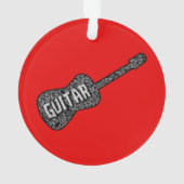 Gitaar Muzieknoten Tekst Ornament (achterkant)