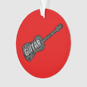 Gitaar Muzieknoten Tekst Ornament (voorkant)