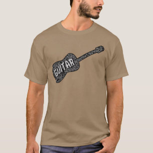 Gitaar Muzieknoten Tekst T-shirt