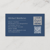 Gitaar Muziektutor Muzikant Logo QR Code Visitekaartje (Achterkant)