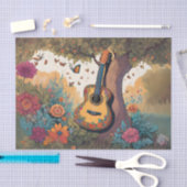 Gitaar onder de boom decoupage tissuepapier (Craft)