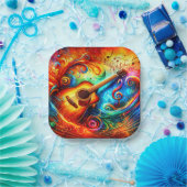 gitaar papieren bordje (Feest)