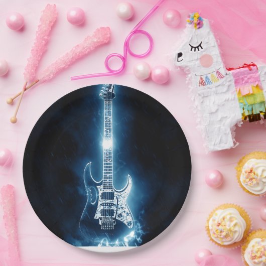 gitaar papieren bordje (Feest)