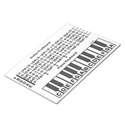 Gitaar Piano Note Grafiek Notitieblok (Schuin)