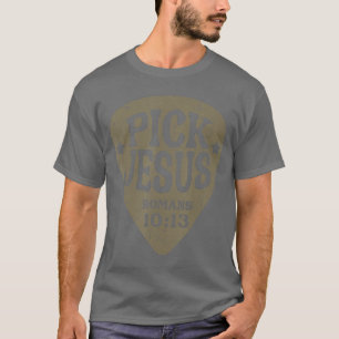 Gitaar Pick Jezus Christelijke Muziek Gitarist Pas T-shirt