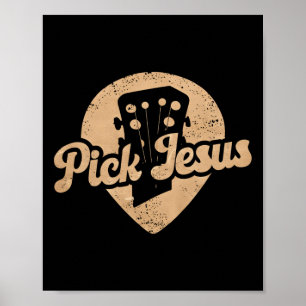 Gitaar Pick Jezus Muziek Pastor Gelukkige Pasen Da Poster