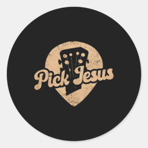 Gitaar Pick Jezus Muziek Pastor Gelukkige Pasen Da Ronde Sticker