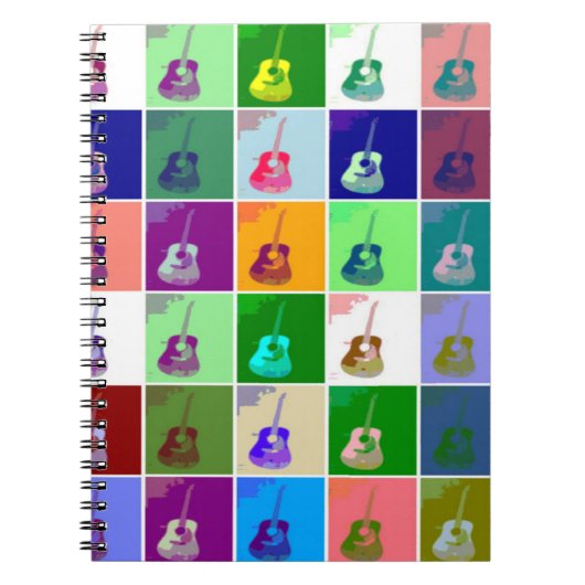 Gitaar Pop Art Spiral Foto Notitieboek (Voorkant)