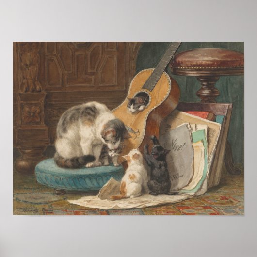  gitaar Print Cat Kittens Piano Musicus (Voorkant)