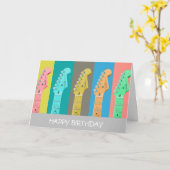 Gitaar retro pastel moderne muziek verjaardag kaart (Gele Bloem)