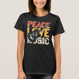 Gitaar Retro Vrede Liefde Muziek Band Gitarist T-shirt