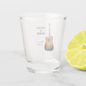 Gitaar Rhinestones Hart Muzikant Huwelijksgunst Shot Glas (Achterkant)