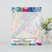 Gitaar Rock Music Star Grung Letterhead Stationery Briefhoofd Ontwerp (Staand voorkant)
