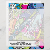 Gitaar Rock Music Star Grung Letterhead Stationery Briefhoofd Ontwerp (Voorkant / Achterkant)