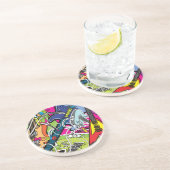 Gitaar Rock Music Star Grunge Grafitti Onderzetter (Zijkant)