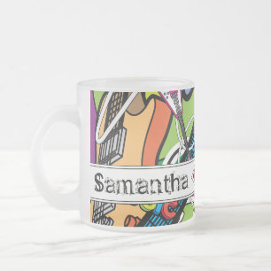 Gitaar Rock Muziek Frosted Glass Coffee Mok Cup