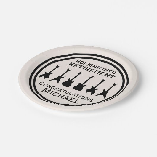 Gitaar Rock 'n' Roll Pensioen Party Papier Bord (Gekanteld)