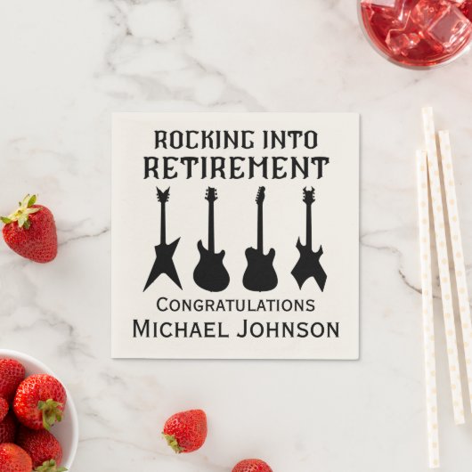Gitaar Rock 'n' Roll Pensioen Party Papier Servet (Insitu)