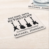 Gitaar Rock 'n' Roll Pensioenfeest Kartonnen Onderzetters (Schuin)