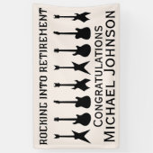 Gitaar Rock 'n' Roll Pensioenfeest Spandoek (Verticaal)