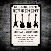 Gitaar Rock 'n' Roll Pensioenfeest Uitnodiging
