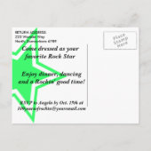Gitaar: Rock Star Verjaardag Uitnodiging Briefkaar (Achterkant)
