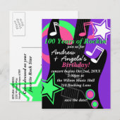 Gitaar: Rock Star Verjaardag Uitnodiging Briefkaar Briefkaart (Voorkant / Achterkant)