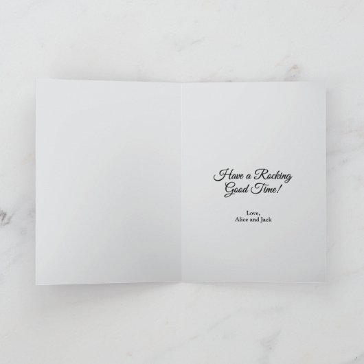 Gitaar Rockin Goede Tijd Gelukkige Verjaardag Kaar Feestdagen Kaart (Binnen)