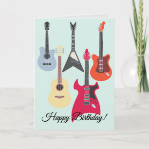 Gitaar Rockin Goede Tijd Verjaardagskaart Feestdagen Kaart
