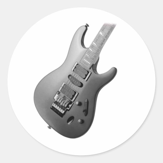 gitaar ronde sticker (Voorkant)