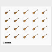 gitaar ronde sticker (Vel)